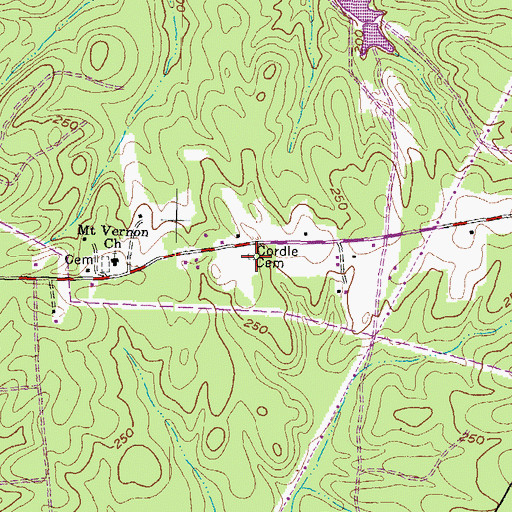 Topographic Map of Cordle Cemetery, VA