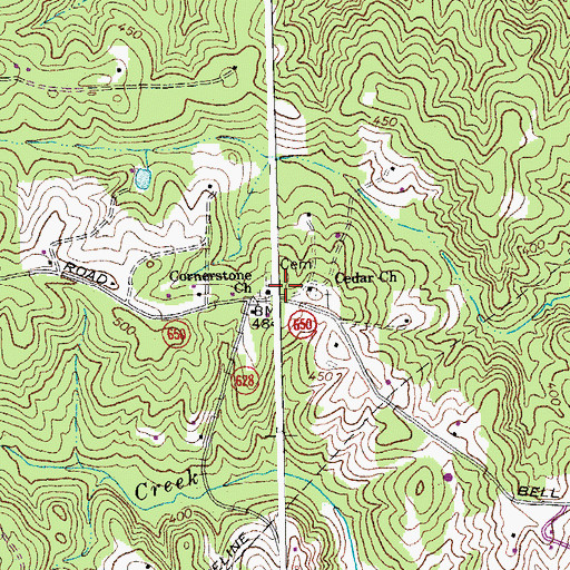 Topographic Map of Cornerstone Church, VA