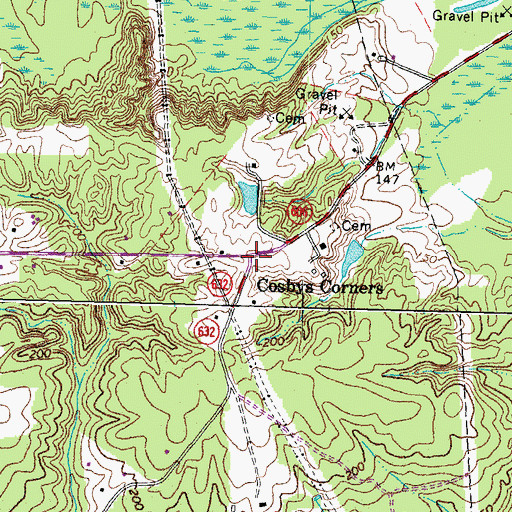 Topographic Map of Cosbys Corners, VA