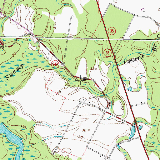 Topographic Map of Coscorie Branch, VA