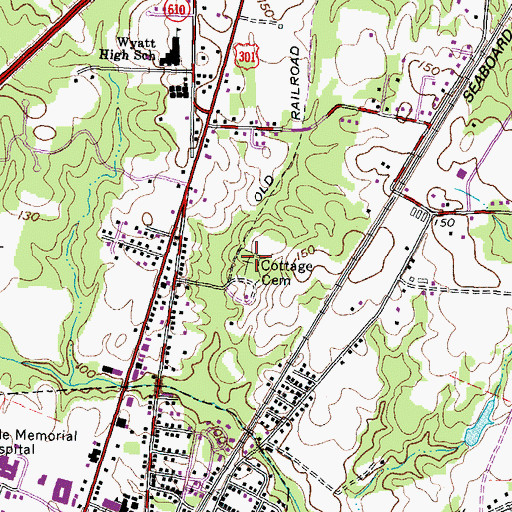 Topographic Map of Cottage Cemetery, VA