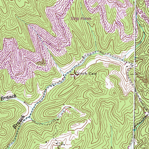Topographic Map of Couch Cemetery, VA
