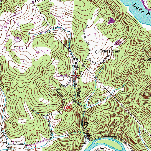 Topographic Map of Counts, VA