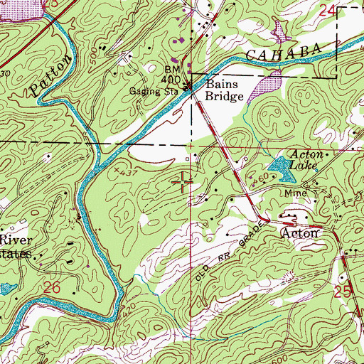 Topographic Map of Murphy Mine, AL