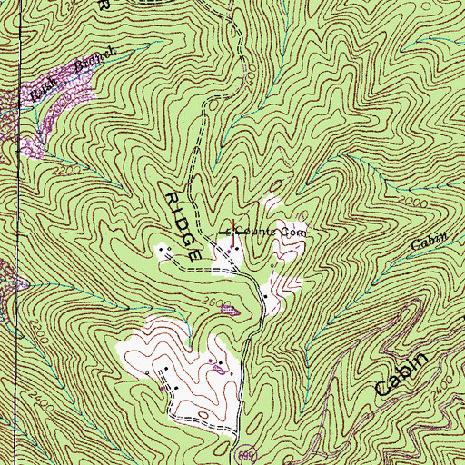 Topographic Map of Counts Cemetery, VA