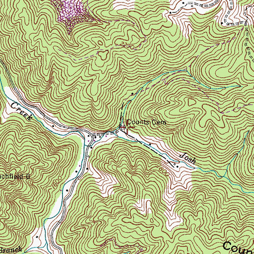 Topographic Map of Counts Cemetery, VA