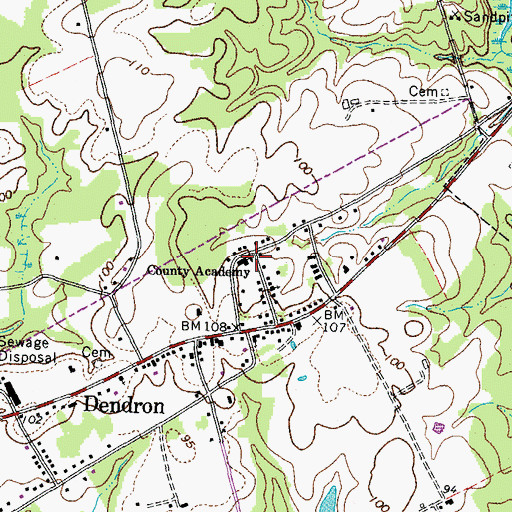 Topographic Map of County Academy, VA