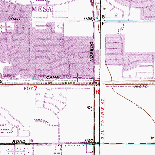 Topographic Map of Knoll East Subdivision Mini Park, AZ