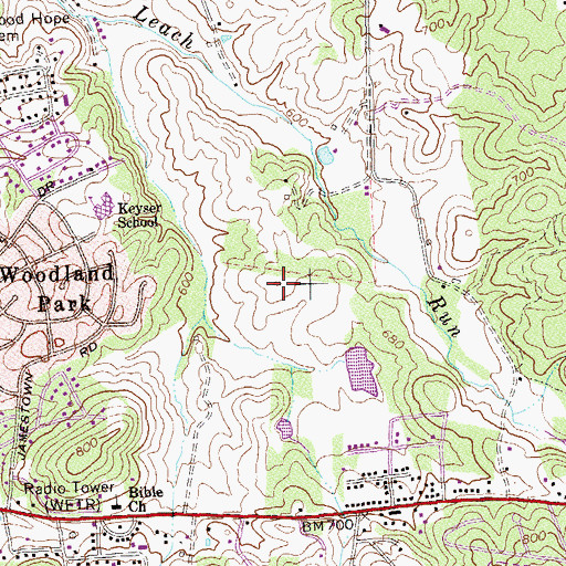 Topographic Map of Warren County High School, VA