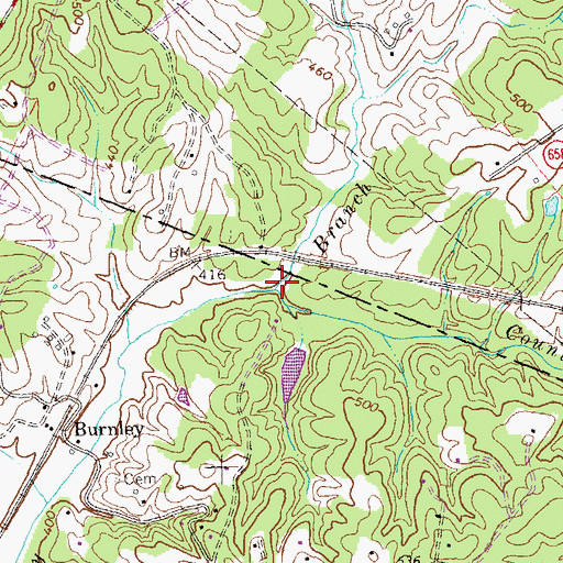 Topographic Map of County Line Branch, VA