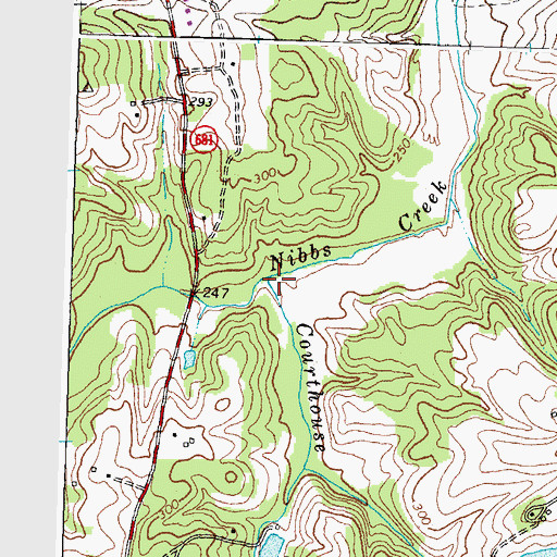 Topographic Map of Courthouse Branch, VA