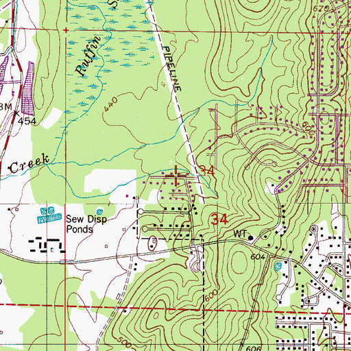 Topographic Map of Navajo Pines, AL