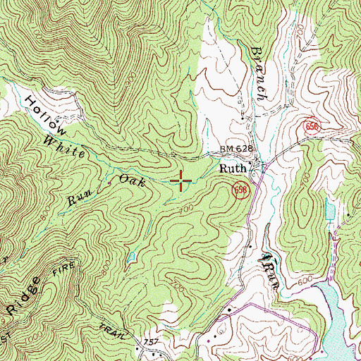 Topographic Map of Courtney Hollow, VA