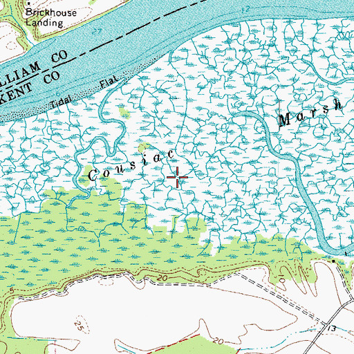 Topographic Map of Cousiac Marsh, VA