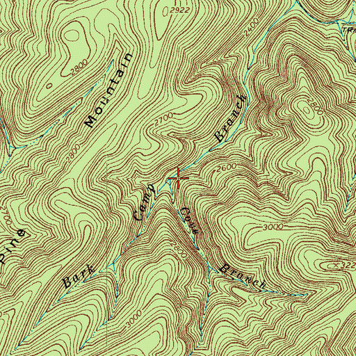 Topographic Map of Cove Branch, VA