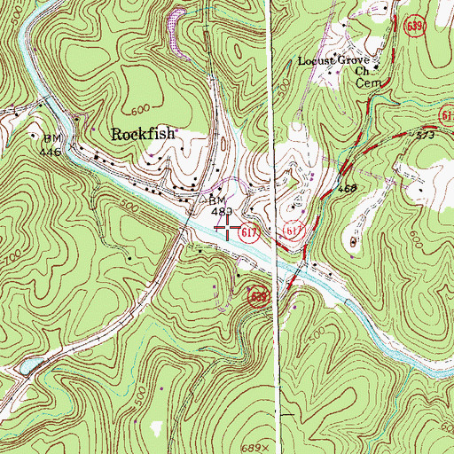 Topographic Map of Cove Creek, VA