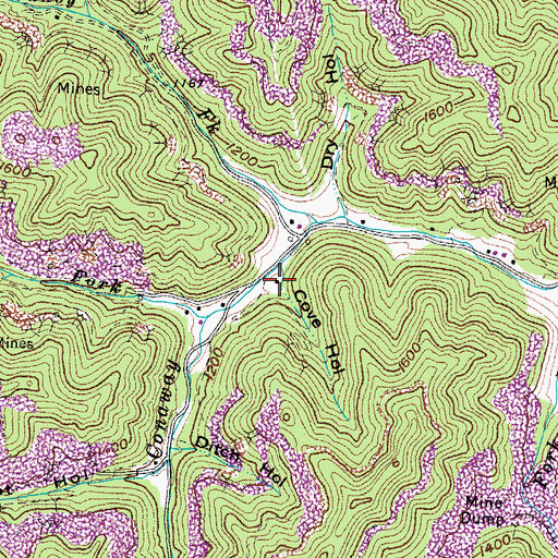 Topographic Map of Cove Hollow, VA