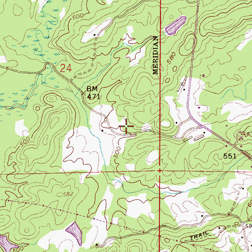 Topographic Map of Nelson Mill (historical), AL