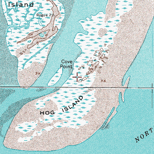 Topographic Map of Cove Point, VA