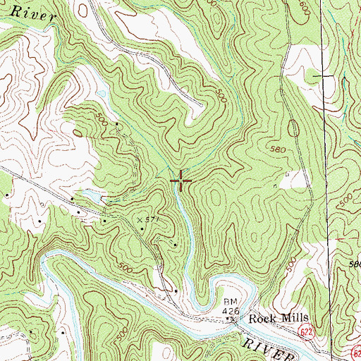 Topographic Map of Covington River, VA