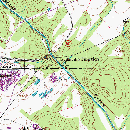 Topographic Map of Cow Branch, VA