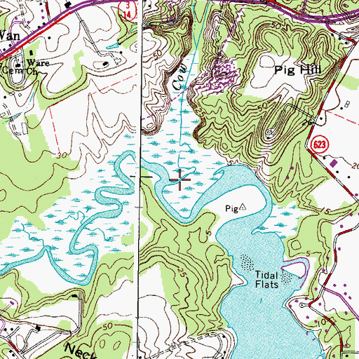 Topographic Map of Cow Creek, VA