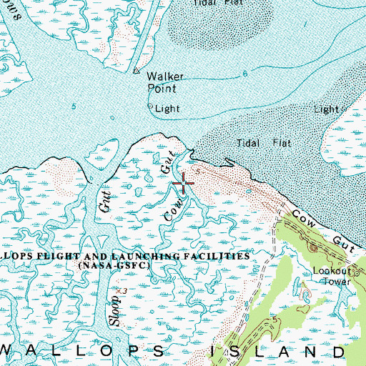 Topographic Map of Cow Gut, VA