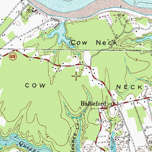 Topographic Map of Cow Neck, VA