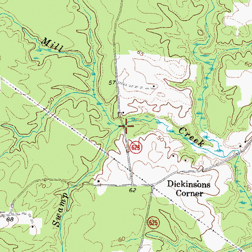 Topographic Map of Cow Swamp, VA