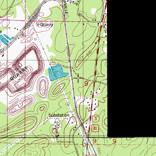 Topographic Map of New Mount Mariah Church, AL