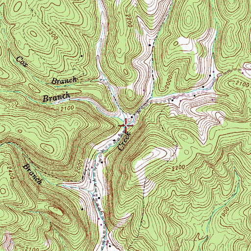 Topographic Map of Cox Branch, VA