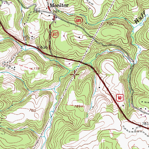 Topographic Map of Cox Branch, VA
