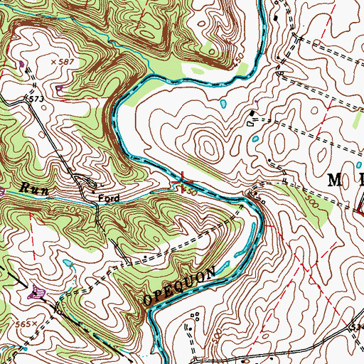 Topographic Map of Coyle Run, VA