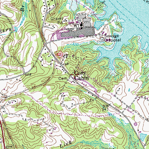 Topographic Map of Cozy Cabin, VA