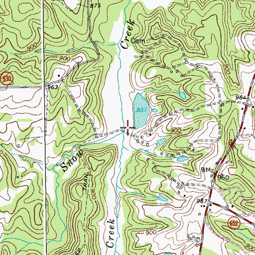 Topographic Map of Crab Creek, VA