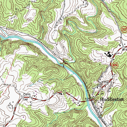 Topographic Map of Crab Orchard Creek, VA