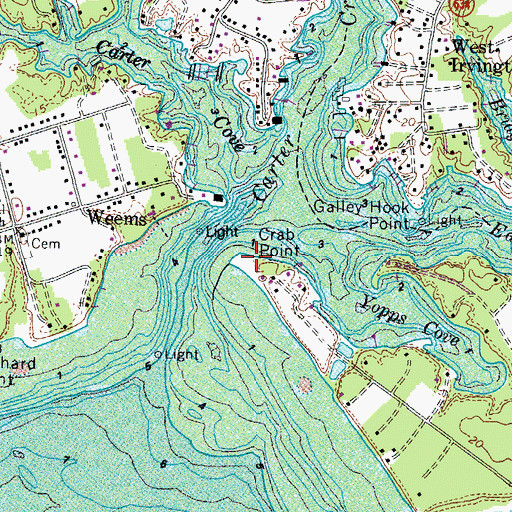 Topographic Map of Crab Point, VA