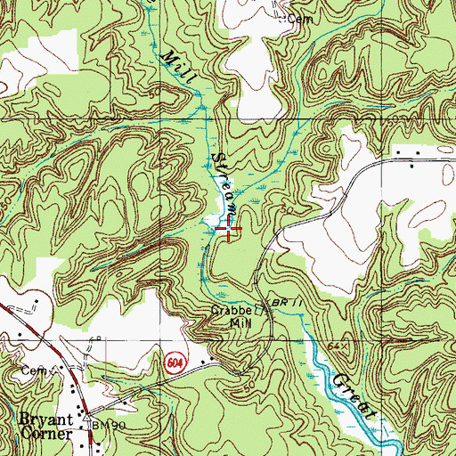 Topographic Map of Crabbe Mill Stream, VA