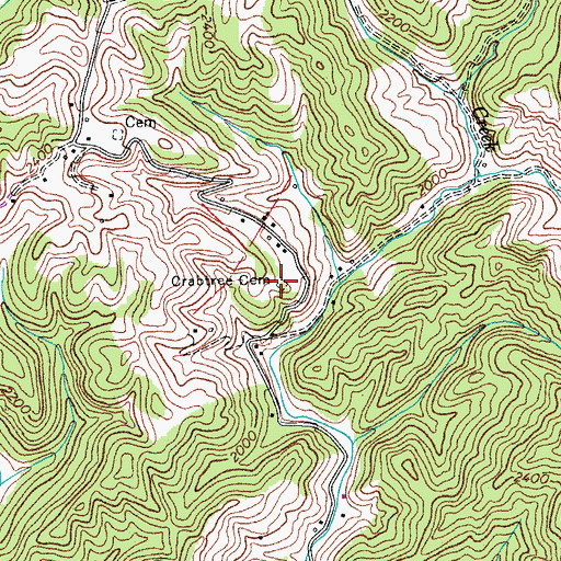 Topographic Map of Crabtree Cemetery, VA