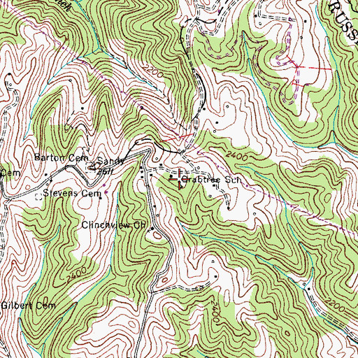 Topographic Map of Crabtree Chapel Elementary School, VA