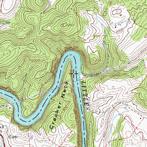 Topographic Map of Cracker Neck, VA