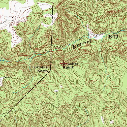 Topographic Map of Cracker Point, VA