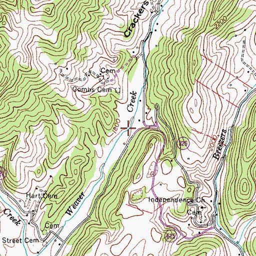 Topographic Map of Crackers Neck, VA