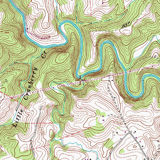 Topographic Map of Cranberry Creek, VA