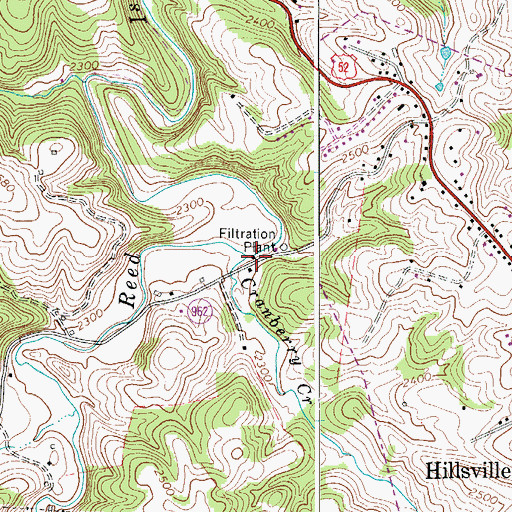 Topographic Map of Cranberry Creek, VA