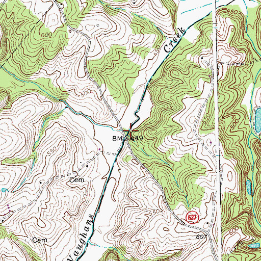 Topographic Map of Crane Creek, VA