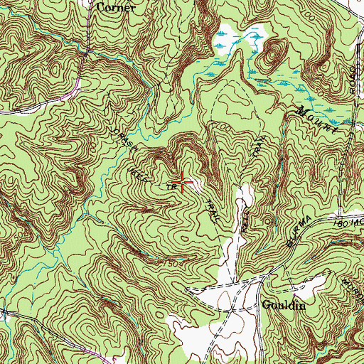 Topographic Map of Crash Trail, VA
