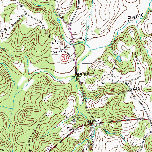 Topographic Map of Crawford Creek, VA