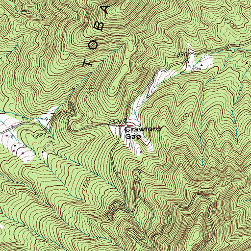 Topographic Map of Crawford Gap, VA