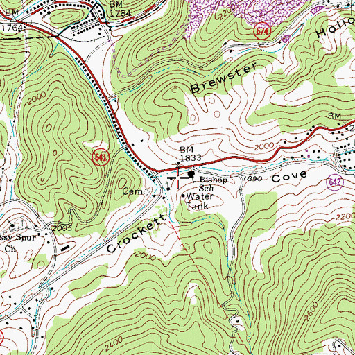 Topographic Map of Crockett Cove, VA